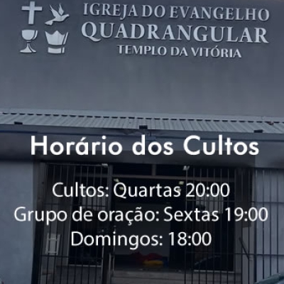 Horários de cultos Horários de cultos